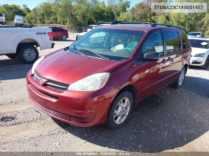 2004 Toyota Sienna Le VIN: 5TDBA23C14S001457 Lot: 40788694