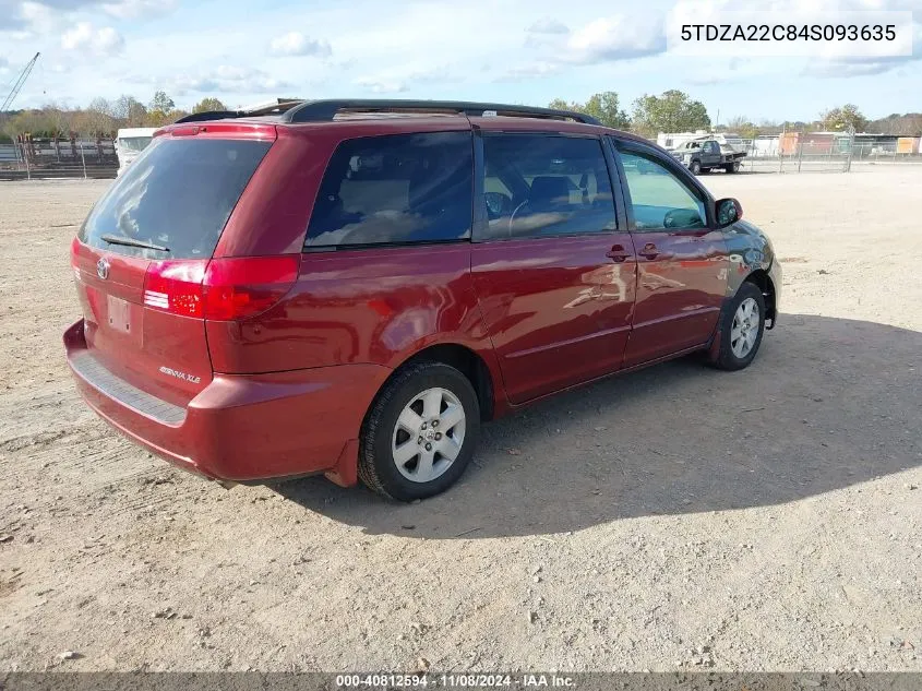 2004 Toyota Sienna Xle VIN: 5TDZA22C84S093635 Lot: 40812594