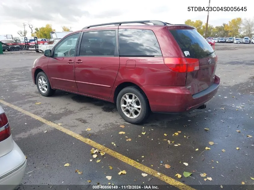 2004 Toyota Sienna Le VIN: 5TDBA23C04S005645 Lot: 40856149