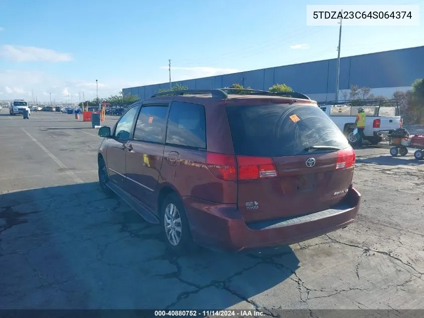 2004 Toyota Sienna Le VIN: 5TDZA23C64S064374 Lot: 40880752