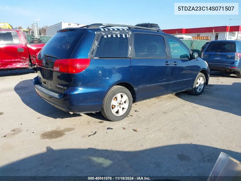 2004 Toyota Sienna Le VIN: 5TDZA23C14S071507 Lot: 40881076