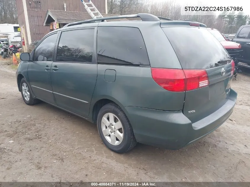 2004 Toyota Sienna Xle VIN: 5TDZA22C24S167986 Lot: 40884371