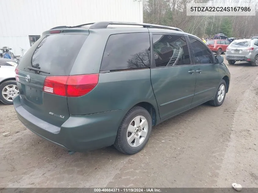 2004 Toyota Sienna Xle VIN: 5TDZA22C24S167986 Lot: 40884371