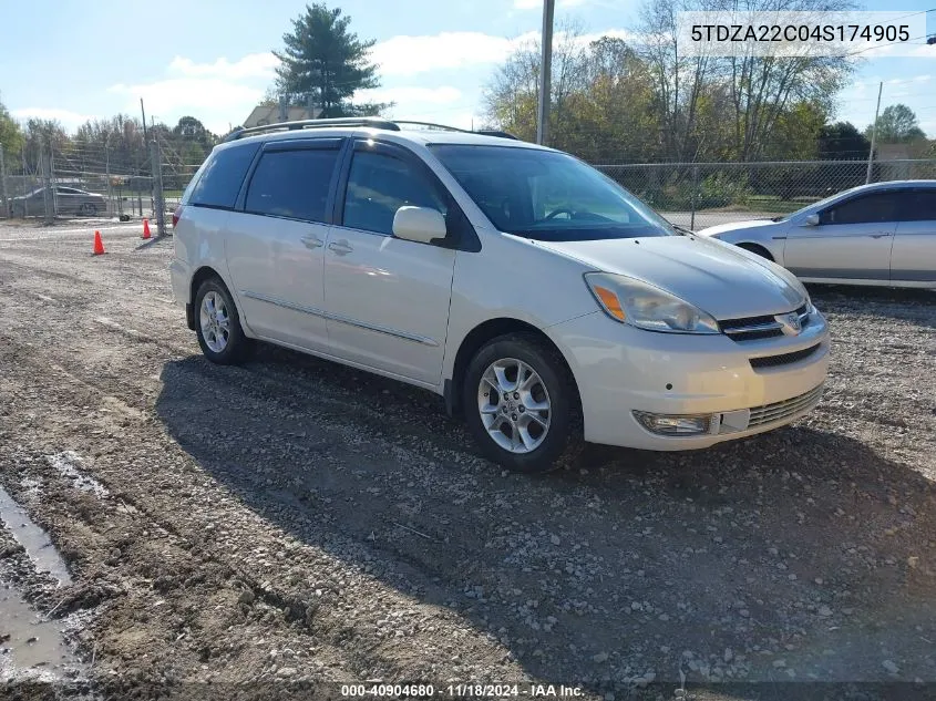 2004 Toyota Sienna Xle Ltd VIN: 5TDZA22C04S174905 Lot: 40904680