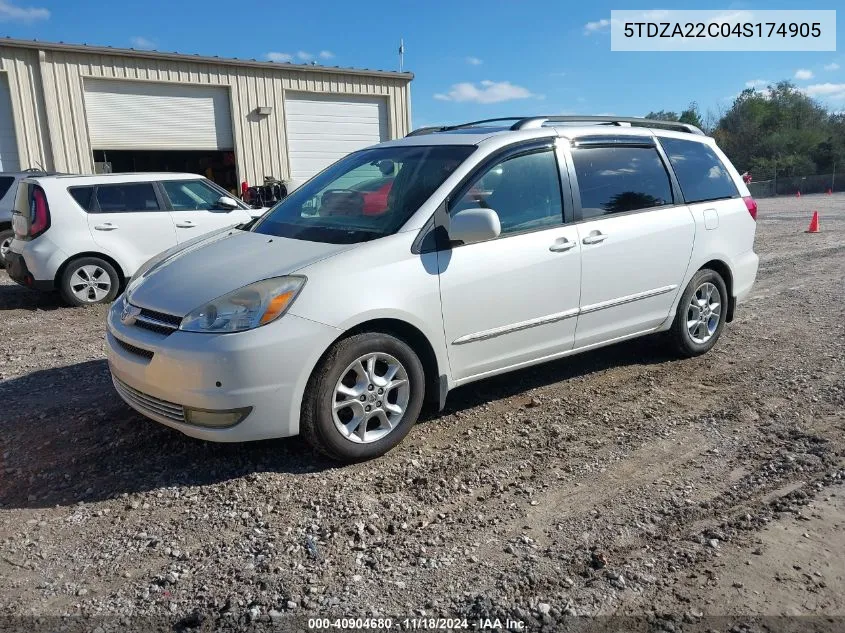 2004 Toyota Sienna Xle Ltd VIN: 5TDZA22C04S174905 Lot: 40904680