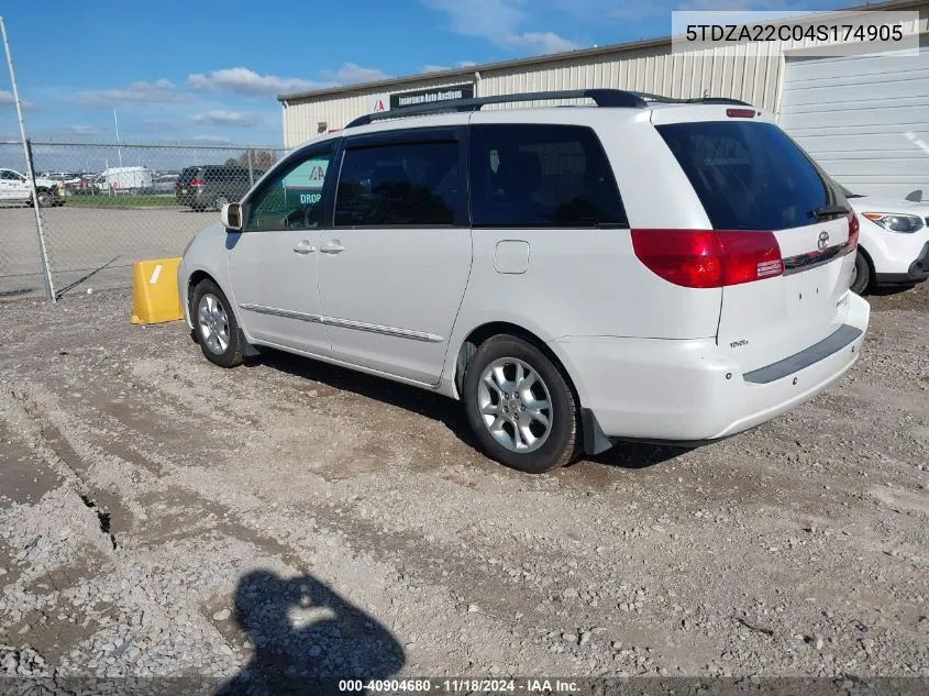 2004 Toyota Sienna Xle Ltd VIN: 5TDZA22C04S174905 Lot: 40904680