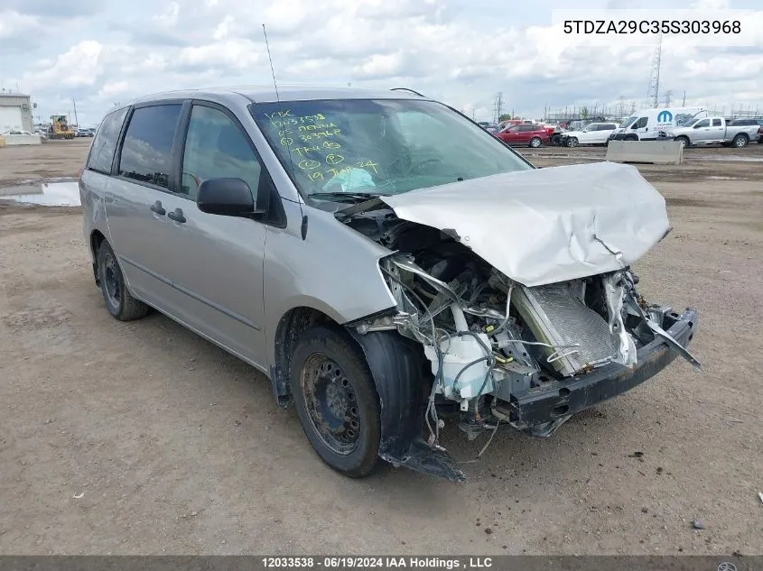 2005 Toyota Sienna Ce VIN: 5TDZA29C35S303968 Lot: 12033538