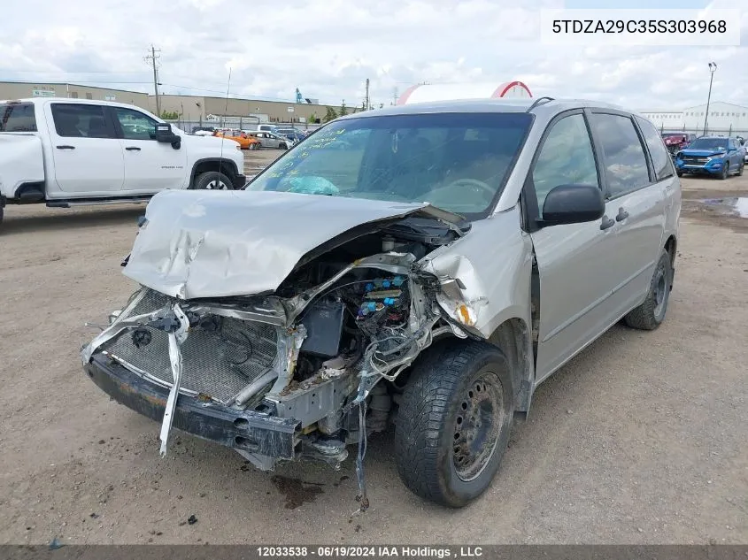 2005 Toyota Sienna Ce VIN: 5TDZA29C35S303968 Lot: 12033538