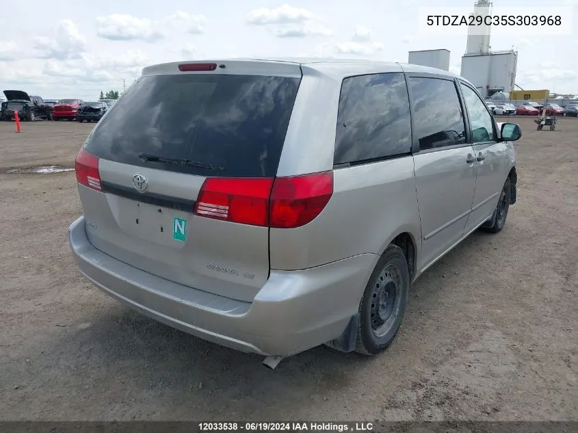 2005 Toyota Sienna Ce VIN: 5TDZA29C35S303968 Lot: 12033538