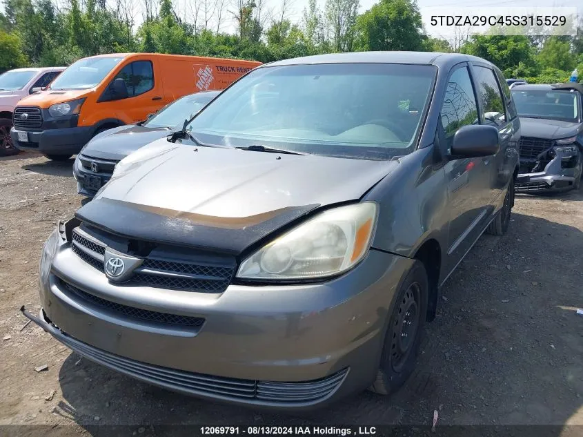 2005 Toyota Sienna Ce VIN: 5TDZA29C45S315529 Lot: 12069791