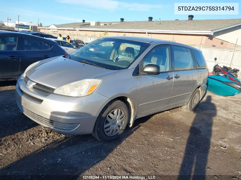 2005 Toyota Sienna Ce VIN: 5TDZA29C75S314794 Lot: 12155244