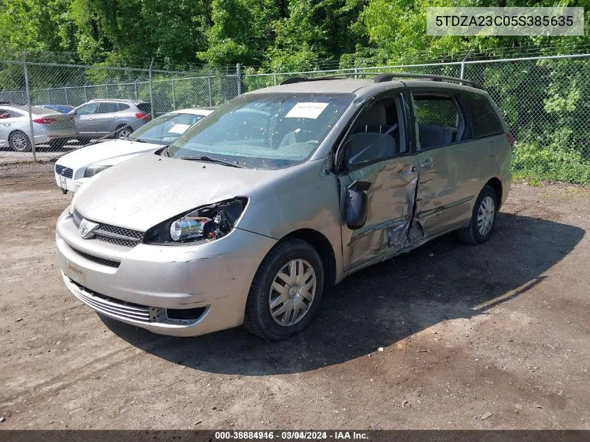 2005 Toyota Sienna Le VIN: 5TDZA23C05S385635 Lot: 38884916