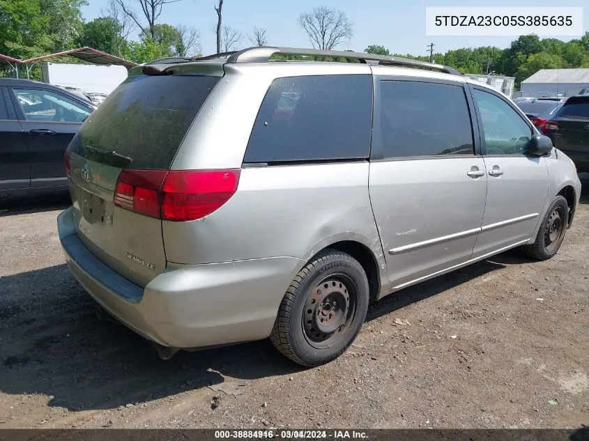 2005 Toyota Sienna Le VIN: 5TDZA23C05S385635 Lot: 38884916