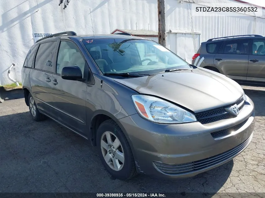 2005 Toyota Sienna Le VIN: 5TDZA23C85S360532 Lot: 39398935