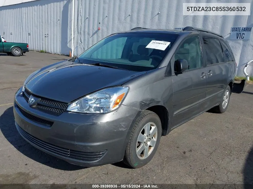 2005 Toyota Sienna Le VIN: 5TDZA23C85S360532 Lot: 39398935