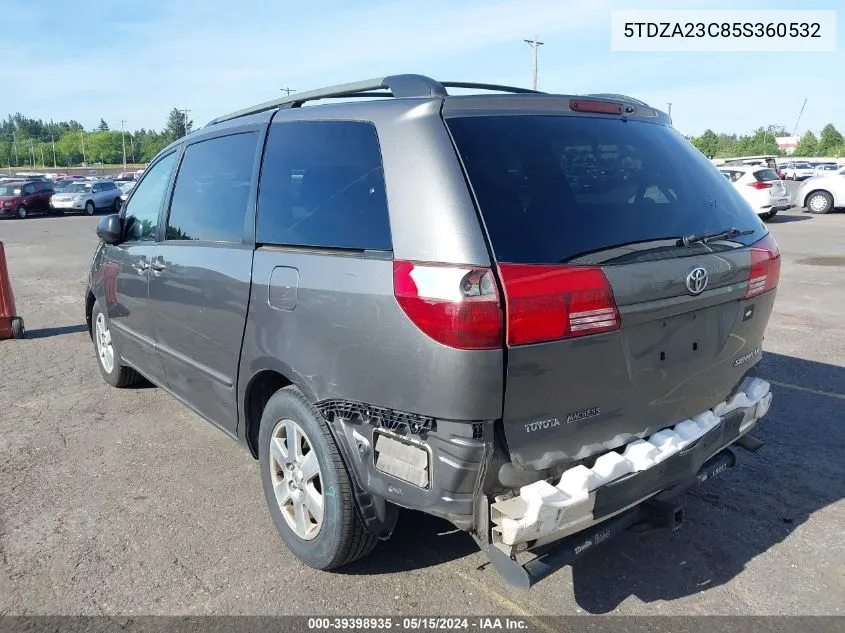 2005 Toyota Sienna Le VIN: 5TDZA23C85S360532 Lot: 39398935