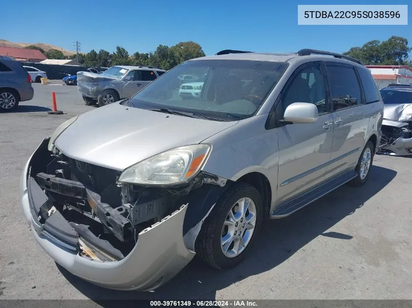 2005 Toyota Sienna Xle Limited VIN: 5TDBA22C95S038596 Lot: 39761349