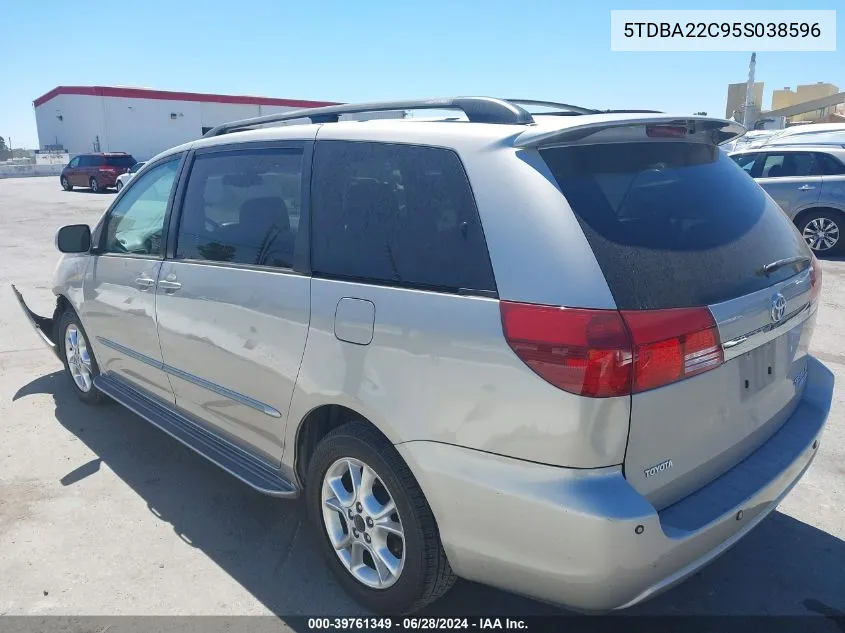 2005 Toyota Sienna Xle Limited VIN: 5TDBA22C95S038596 Lot: 39761349