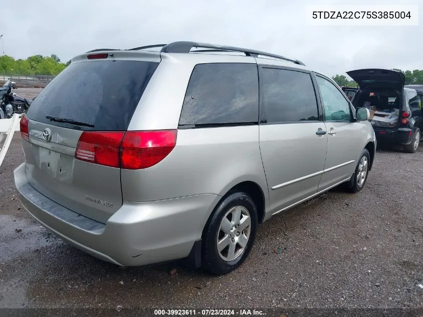 2005 Toyota Sienna Xle VIN: 5TDZA22C75S385004 Lot: 39923611