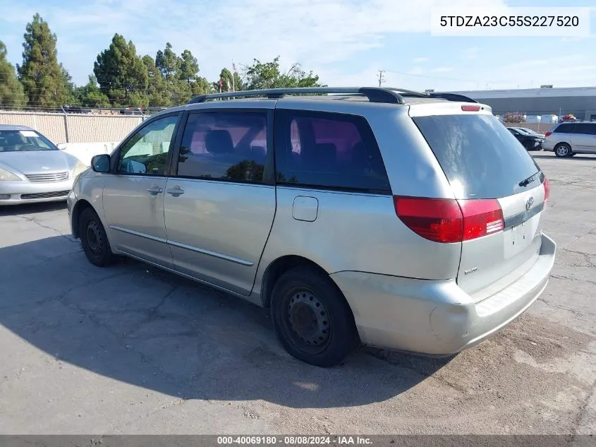 2005 Toyota Sienna Ce VIN: 5TDZA23C55S227520 Lot: 40069180