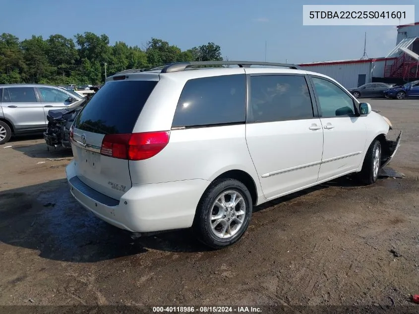 2005 Toyota Sienna Xle Limited VIN: 5TDBA22C25S041601 Lot: 40118986