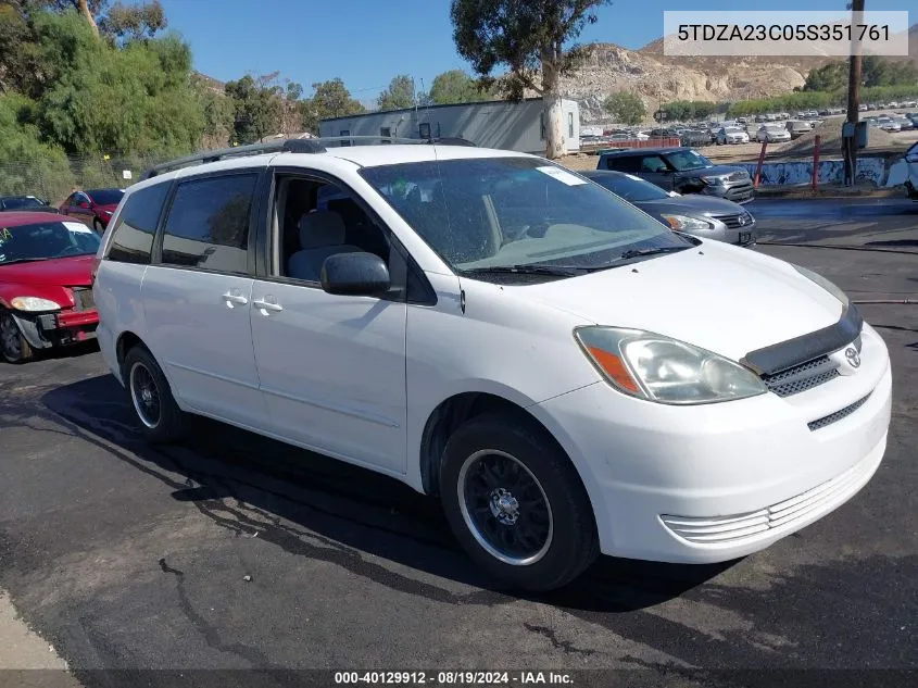 2005 Toyota Sienna Ce VIN: 5TDZA23C05S351761 Lot: 40129912