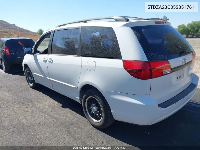 2005 Toyota Sienna Ce VIN: 5TDZA23C05S351761 Lot: 40129912