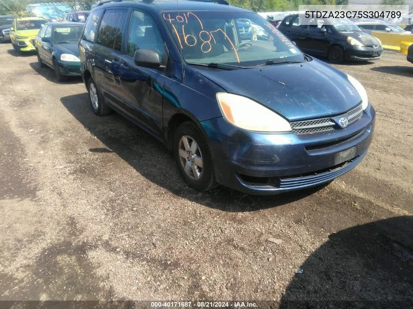 2005 Toyota Sienna Le VIN: 5TDZA23C75S304789 Lot: 40171687