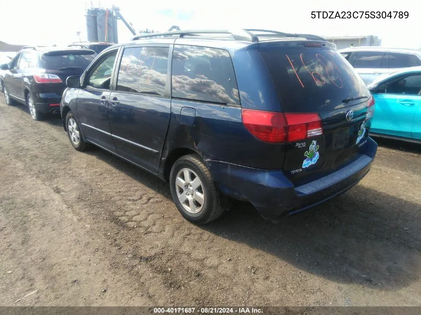 2005 Toyota Sienna Le VIN: 5TDZA23C75S304789 Lot: 40171687