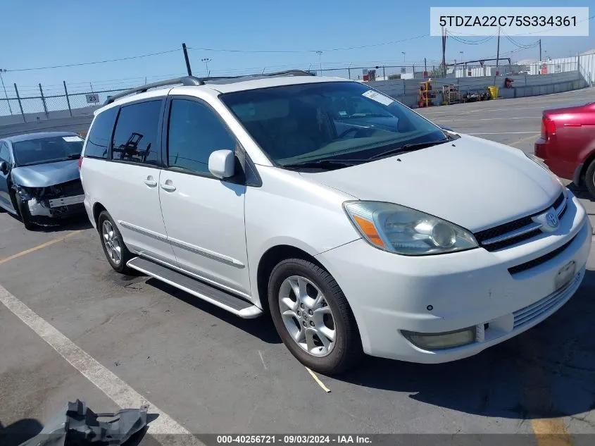 2005 Toyota Sienna Xle Limited VIN: 5TDZA22C75S334361 Lot: 40256721