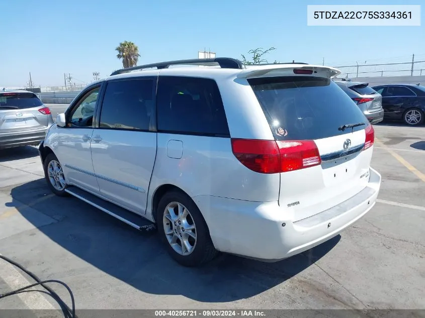 2005 Toyota Sienna Xle Limited VIN: 5TDZA22C75S334361 Lot: 40256721