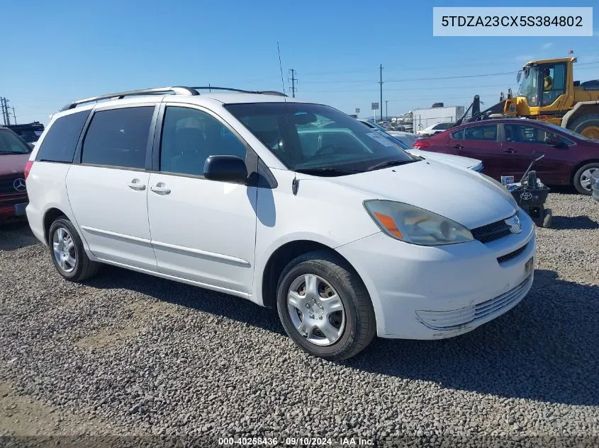 2005 Toyota Sienna Le VIN: 5TDZA23CX5S384802 Lot: 40258436