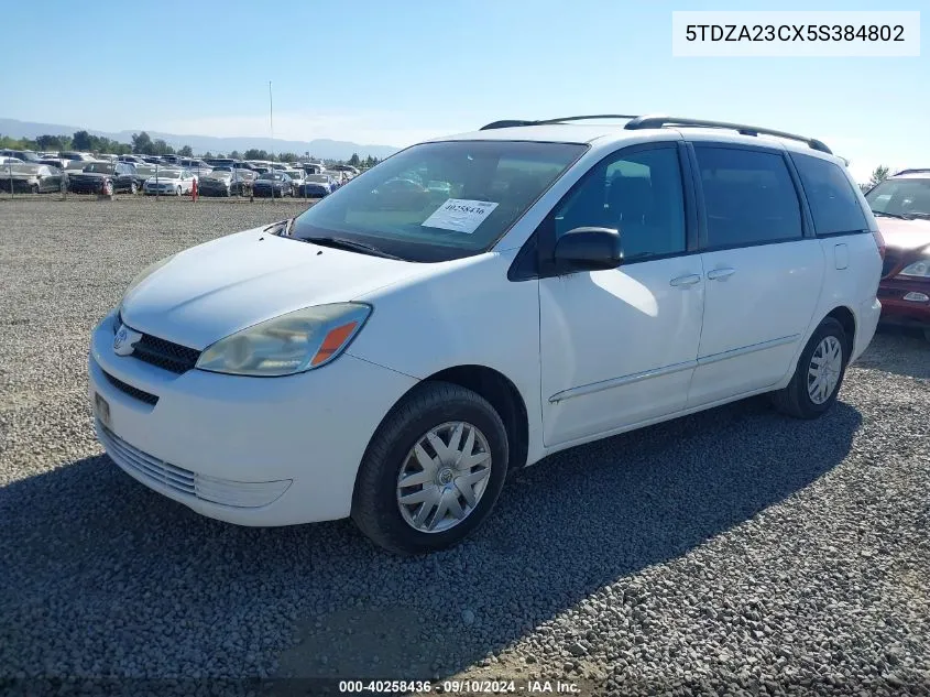 2005 Toyota Sienna Le VIN: 5TDZA23CX5S384802 Lot: 40258436