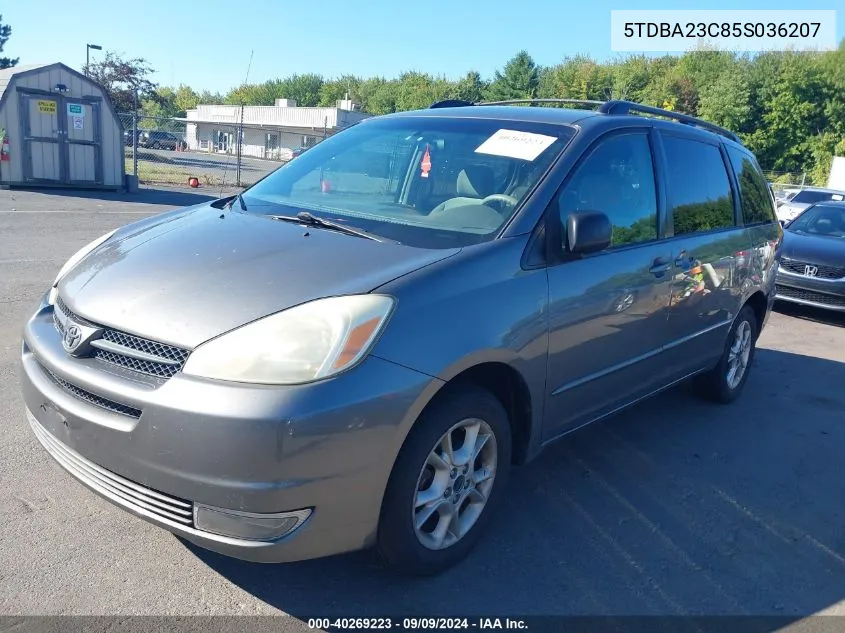 2005 Toyota Sienna Le VIN: 5TDBA23C85S036207 Lot: 40269223