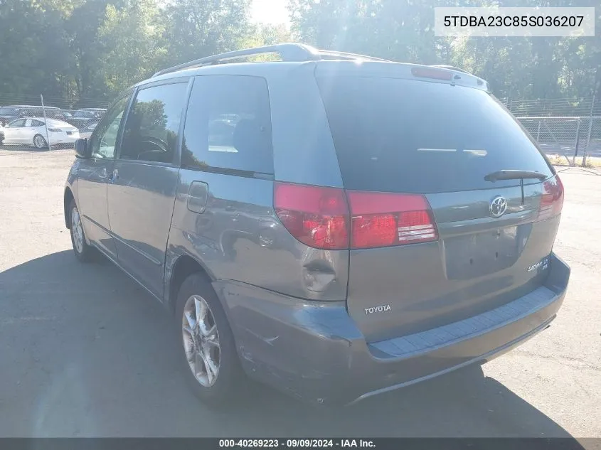 2005 Toyota Sienna Le VIN: 5TDBA23C85S036207 Lot: 40269223