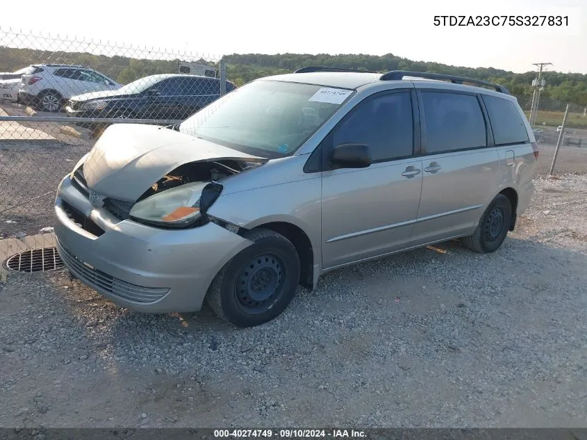 2005 Toyota Sienna Ce/Le VIN: 5TDZA23C75S327831 Lot: 40274749