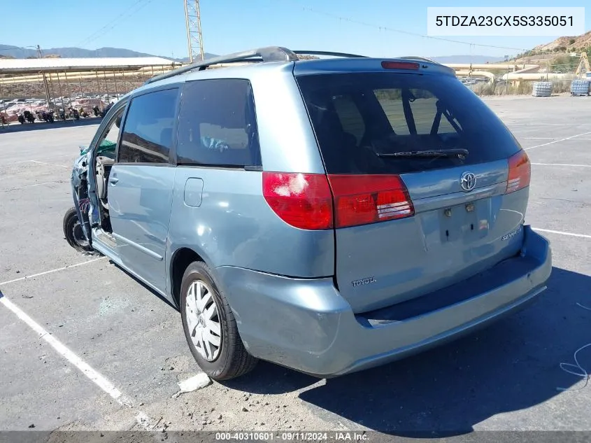 2005 Toyota Sienna Ce/Le VIN: 5TDZA23CX5S335051 Lot: 40310601