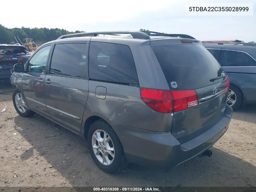 2005 Toyota Sienna Xle/Xle Limited VIN: 5TDBA22C35S028999 Lot: 40318308