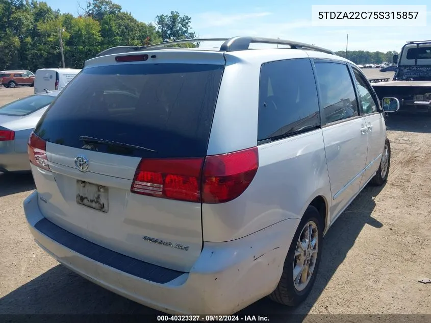 2005 Toyota Sienna Xle VIN: 5TDZA22C75S315857 Lot: 40323327