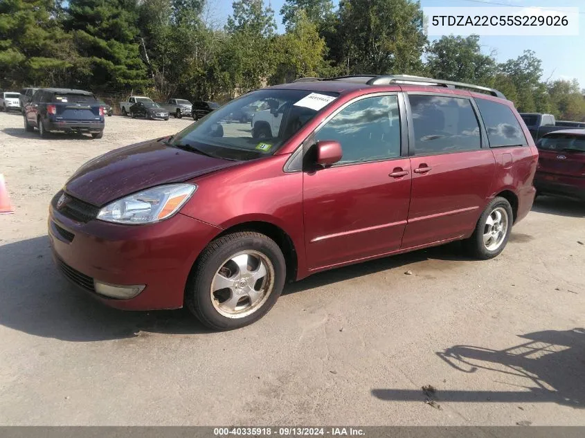 2005 Toyota Sienna Xle VIN: 5TDZA22C55S229026 Lot: 40335918