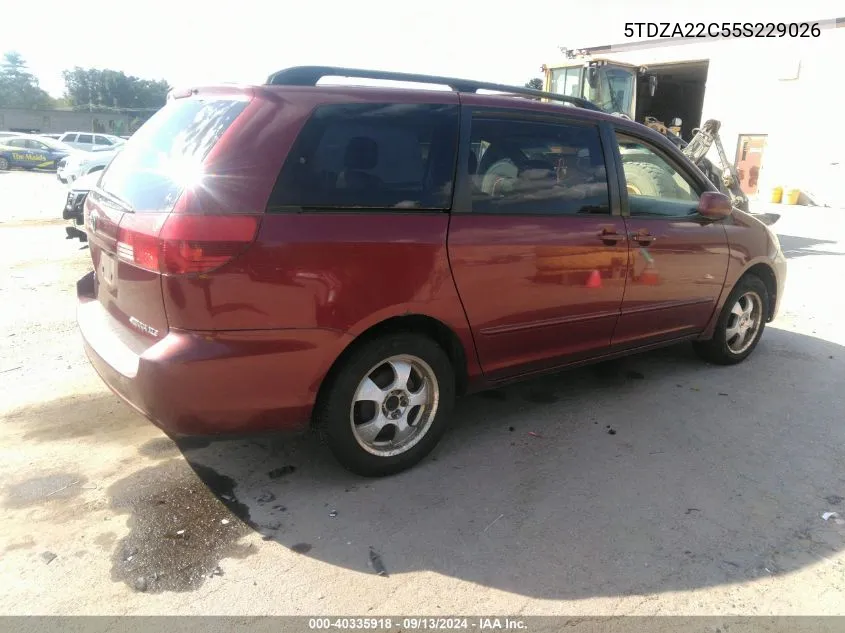 2005 Toyota Sienna Xle VIN: 5TDZA22C55S229026 Lot: 40335918