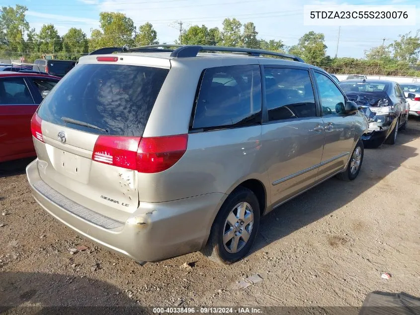 2005 Toyota Sienna Le VIN: 5TDZA23C55S230076 Lot: 40338496