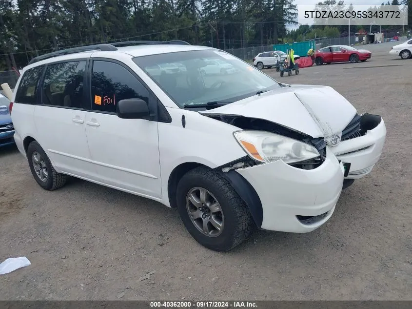 2005 Toyota Sienna Ce VIN: 5TDZA23C95S343772 Lot: 40362000