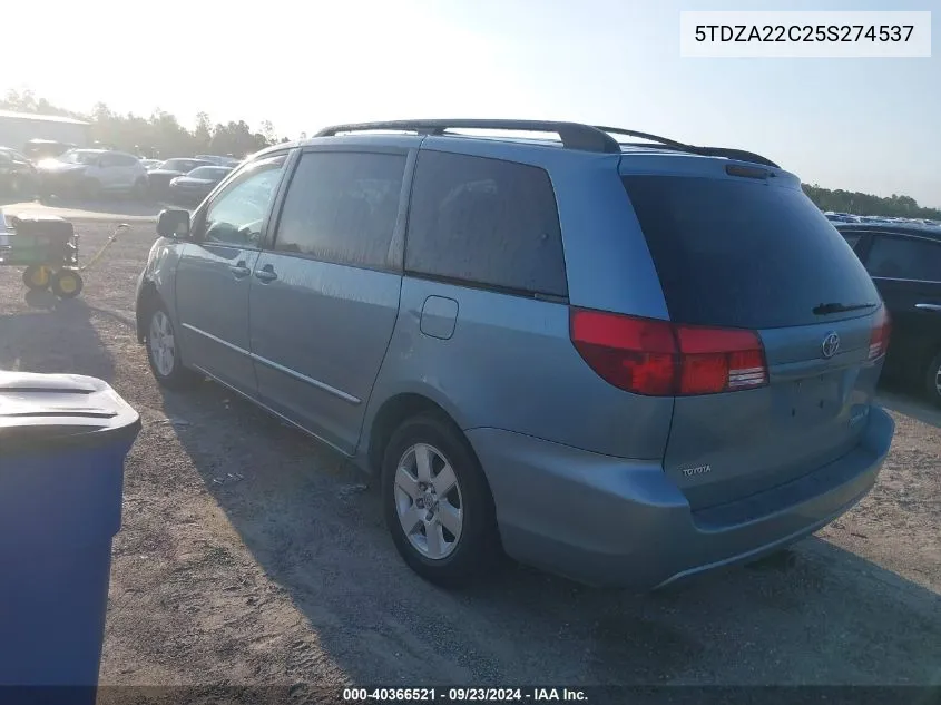 2005 Toyota Sienna Xle VIN: 5TDZA22C25S274537 Lot: 40366521