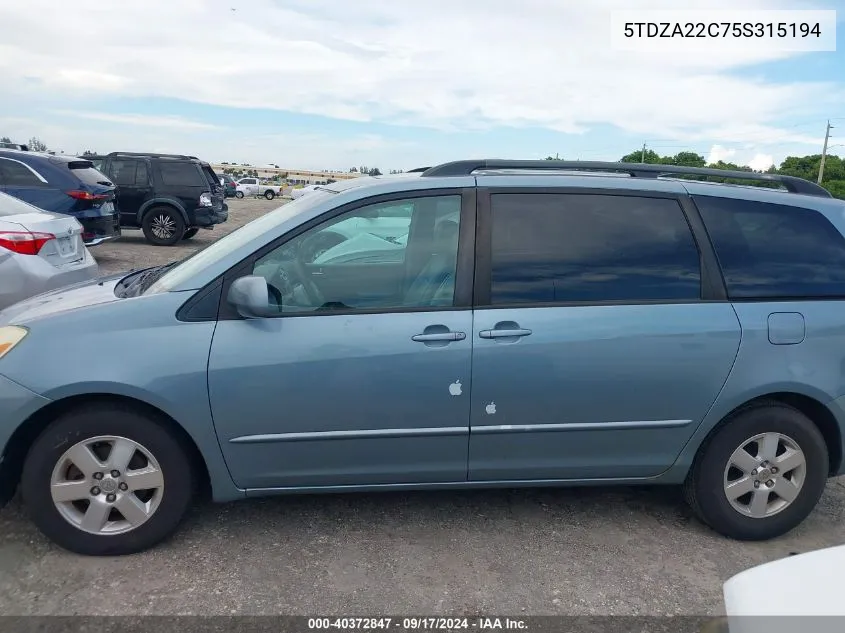 5TDZA22C75S315194 2005 Toyota Sienna Xle