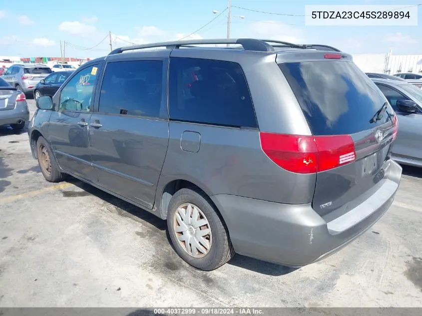 2005 Toyota Sienna Le VIN: 5TDZA23C45S289894 Lot: 40372999