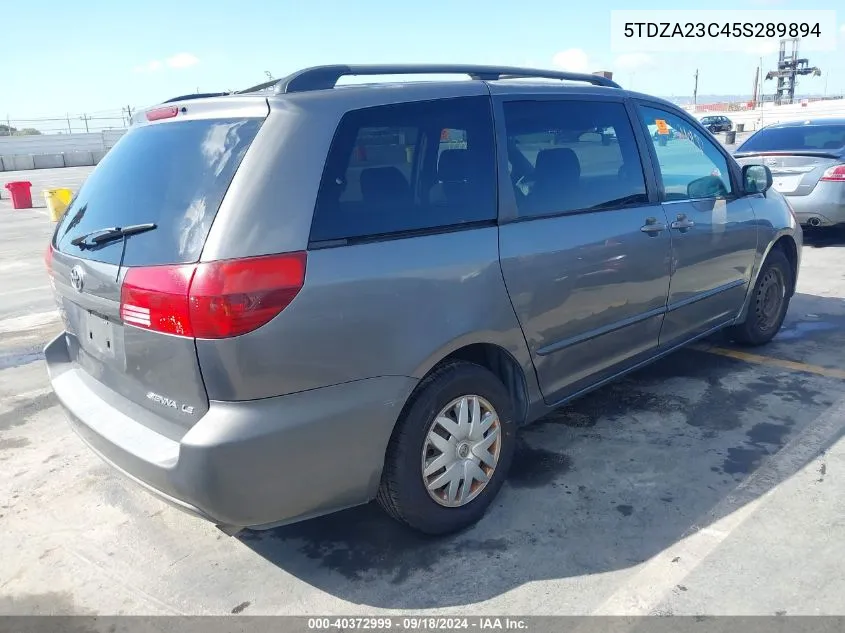 2005 Toyota Sienna Le VIN: 5TDZA23C45S289894 Lot: 40372999