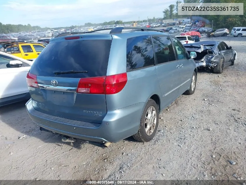 2005 Toyota Sienna Xle Limited VIN: 5TDZA22C35S361735 Lot: 40375546