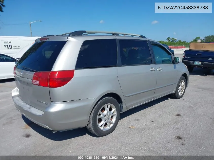 2005 Toyota Sienna Xle VIN: 5TDZA22C45S338738 Lot: 40381380