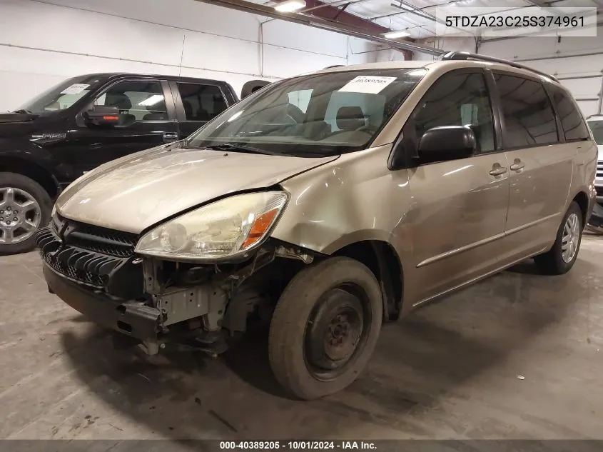 5TDZA23C25S374961 2005 Toyota Sienna Le